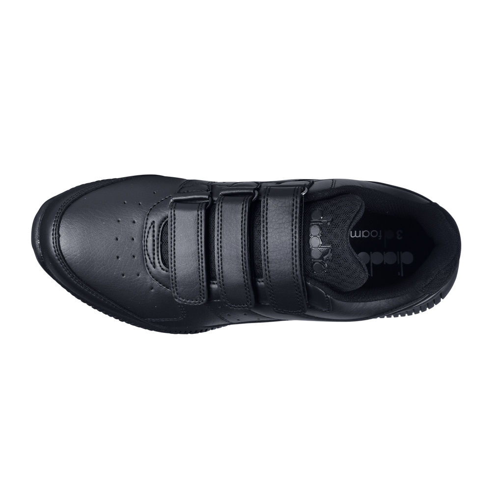 EAGLE 3 男段義大利設計-皮面絆帶款輕量慢跑鞋(黑)
